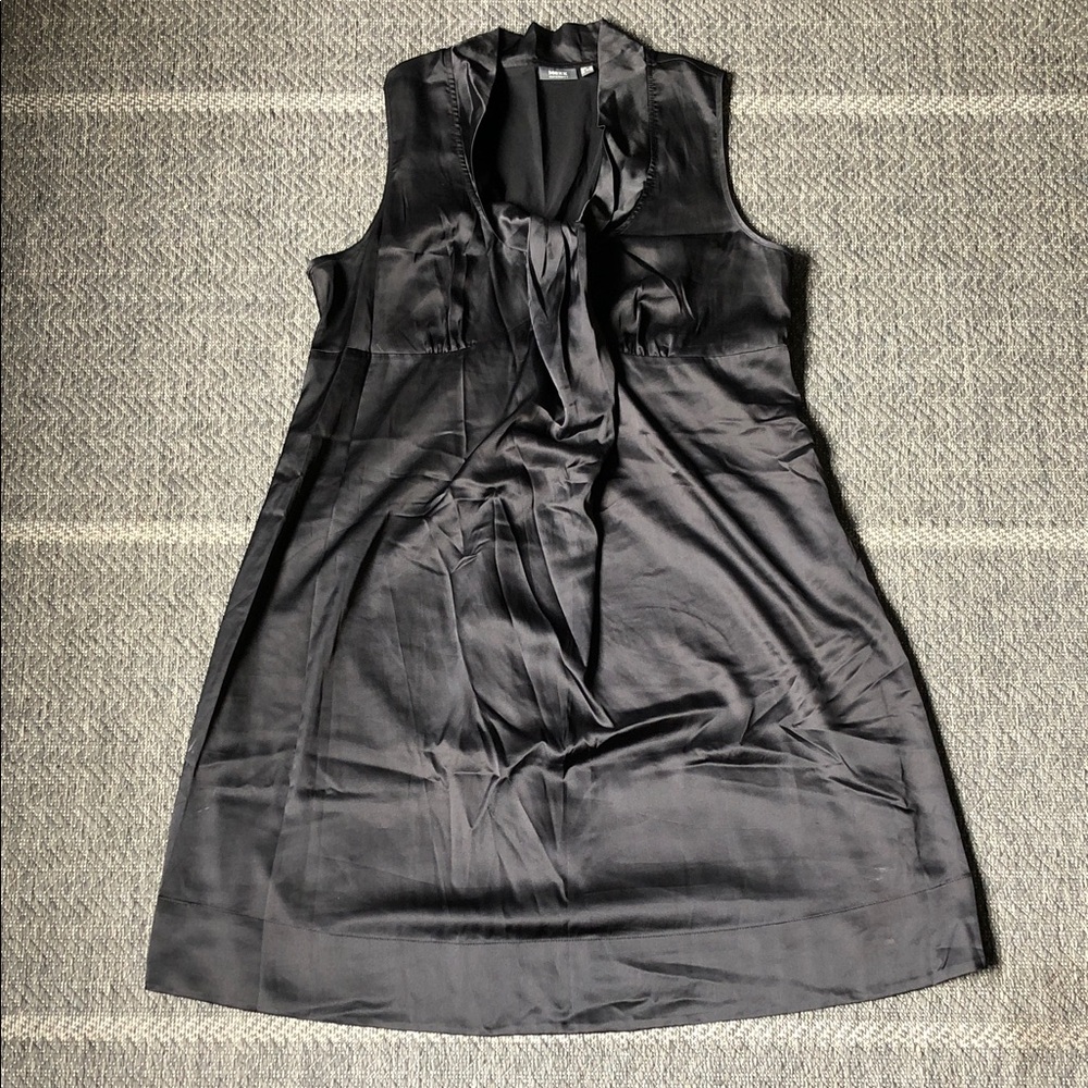 Mexx Black Satin Tie-Neck Midi Dress